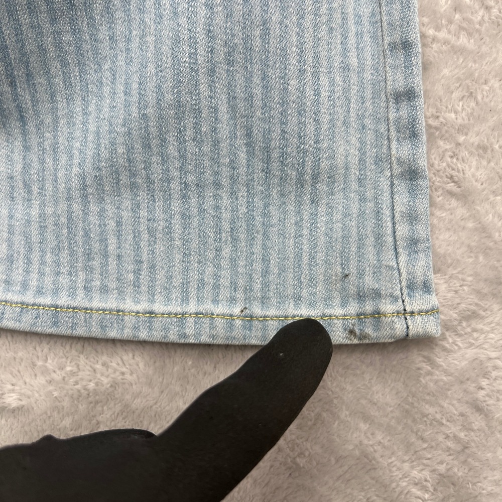 Levi's 726 High Rise Flare Jeans Size 31 Light Blue Women Pinstripe Retro Boho - Picture 6 of 14